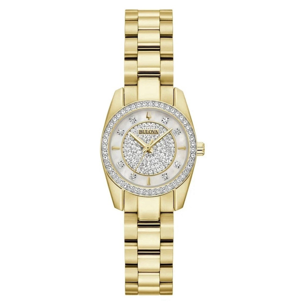 Bulova Classic Gemmed Diamond Stainless Steel Quartz Women's Watch - 98L315