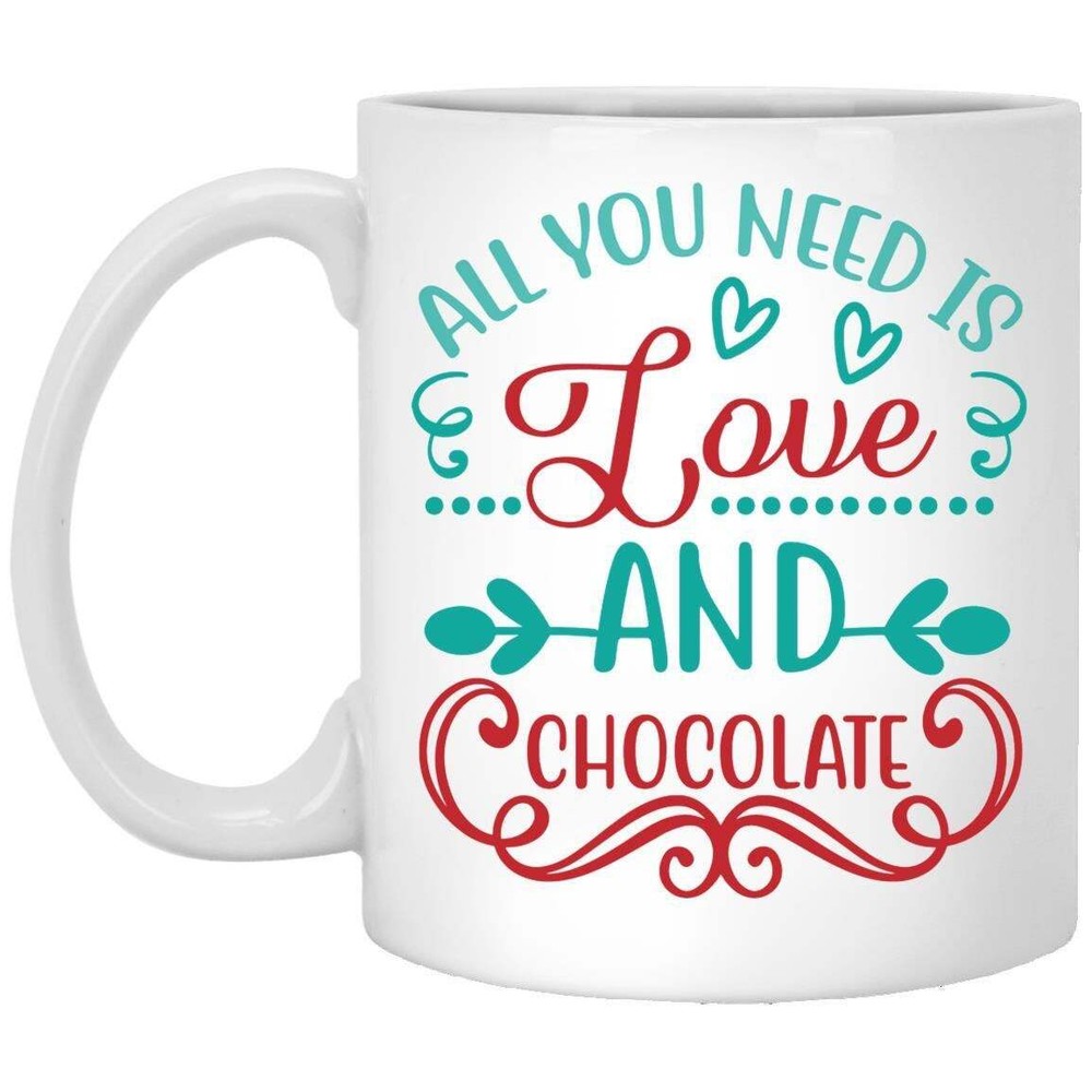 Love & Chocolate Mug Gift for Mom Dad Grandpa