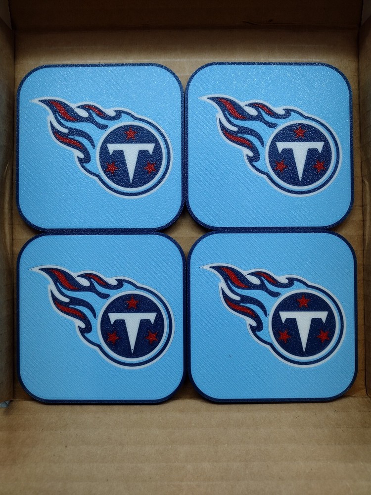 Tennessee Titans NFL Football Drink Coasters Set of 4 Heat Resistant Bar Accessories