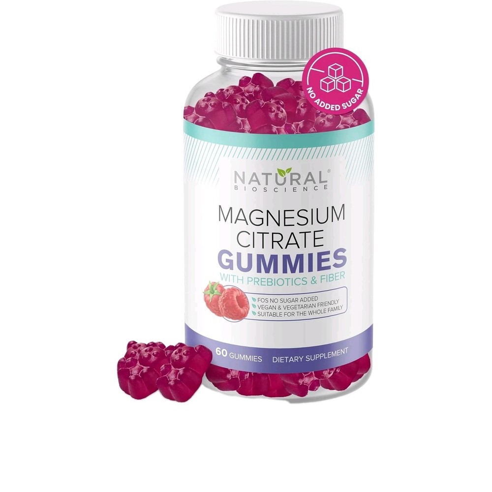 Magnesium, Prebiotic & Fiber, Calming Anti-Stress Gummies, Sugar Free, 60 Count