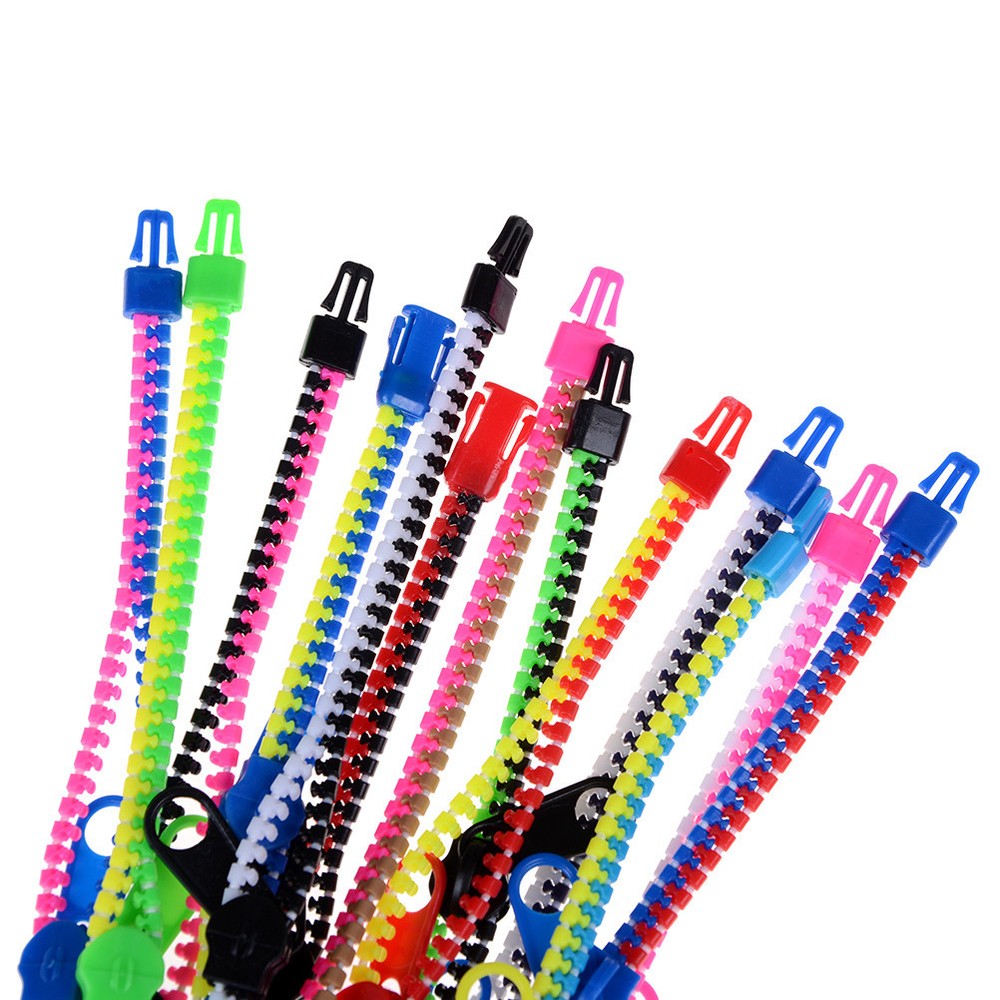 10-Piece Zipper Bracelet Bangle Set - Colorful Stress Relief Fidget Toy
