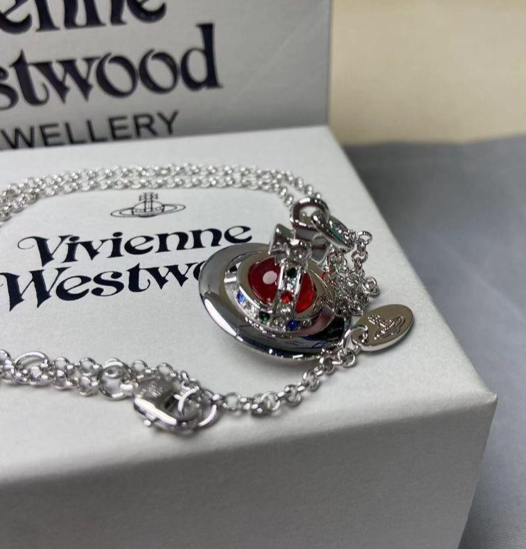 Vivienne Westwood Tiny Orb Red Mint Jewelry Necklace Pendant