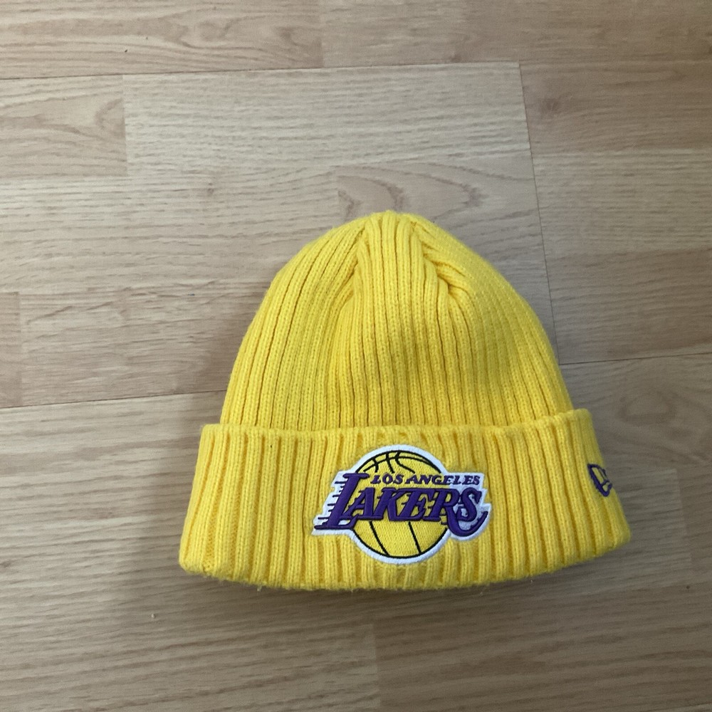 Los Angeles Lakers New Era Beanie Men's One Size Basketball Winter Pom Hat