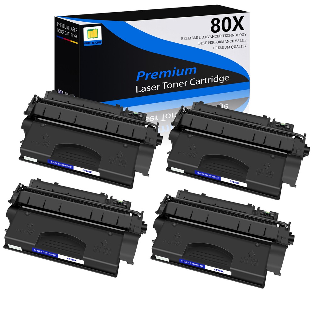 4 PACK High Yield CF280X Toner for HP 80X Laserjet Pro 400 M425dn M401dn M401n