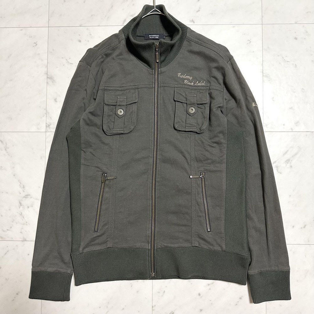 Burberry Black Label zip-up jacket khaki L F/S from Japan