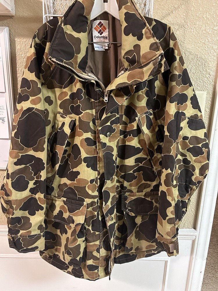 VTG 90s Columbia Duck Camo Jacket Coat Parka Gore-tex Men's L Camouflage  USA