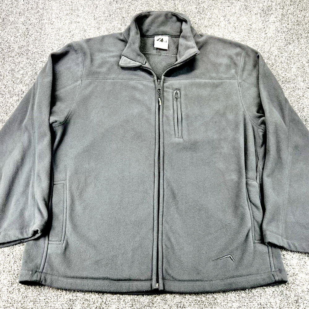 Polar Edge Fleece Jacket 1/4 Zip Mens Medium Gray Soft Full Zip Outdoor Hiking