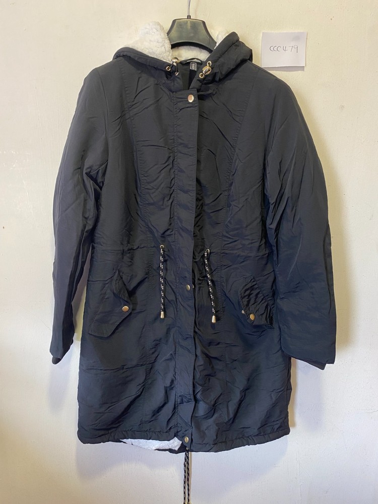 FREEMANS Hooded Black Parka Jacket  UK 14   (ccc479)
