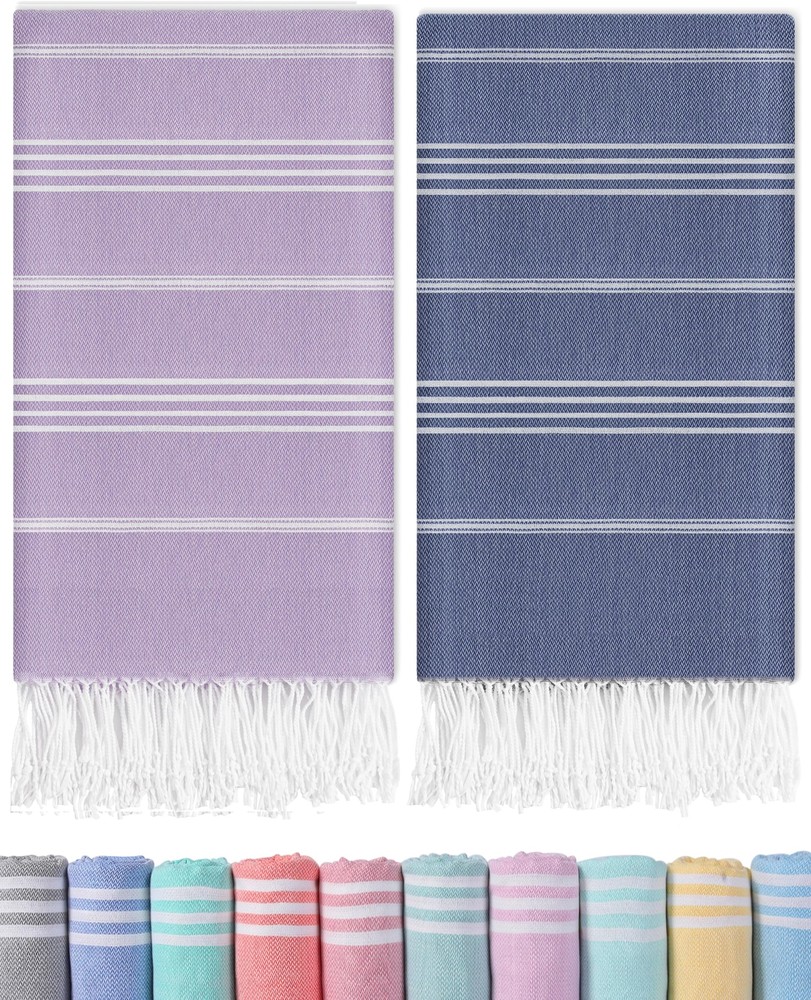2 Pack Oversized Turkish Beach Towels Quick Dry Lightweight Boho Essentials