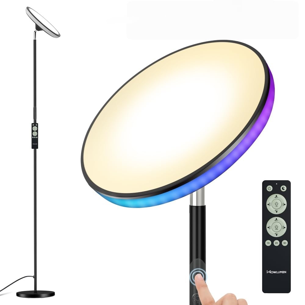 UFO Floor Lamp 71in, Upgraded 42W 3700LM LED Torchiere Floor Lamps for Living...