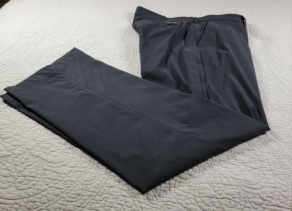 Perry Ellis Portfolio Mens Black Straight Leg Dress Pants 38x31 Mid Rise