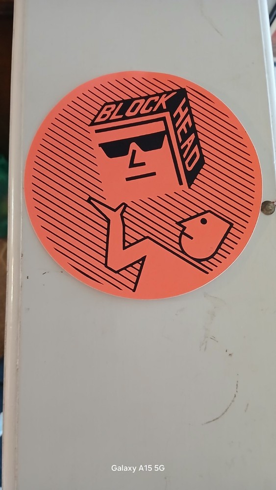 Vintage BLOCKHEAD Skateboard STICKER Old School Skate Nos 1980S NATAS