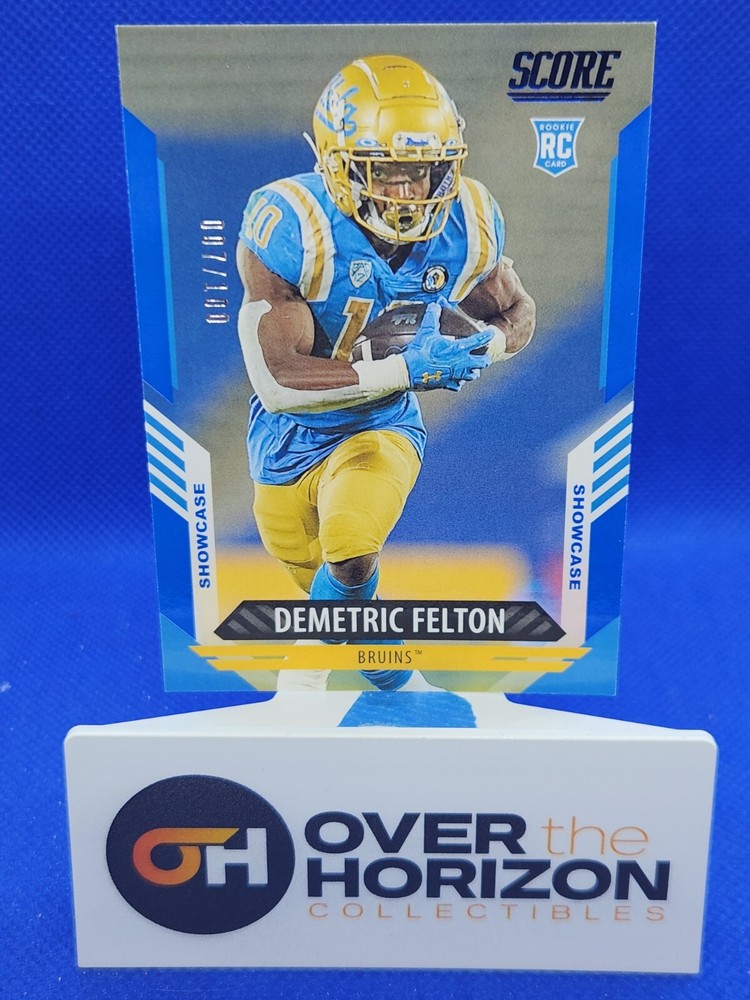 DEMETRIC FELTON 2021 PANINI SCORE BLUE SHOWCASE RC PARALLEL /100 #319