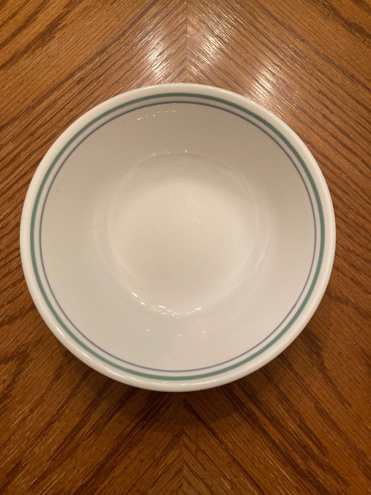 Vintage Corelle Corning Country Cottage Green Lavender Ring Cereal Bowl