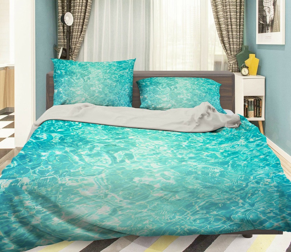 3D Blue Lake ZHUA468 Bed Pillowcases Quilt Duvet Cover Set Queen King Amy
