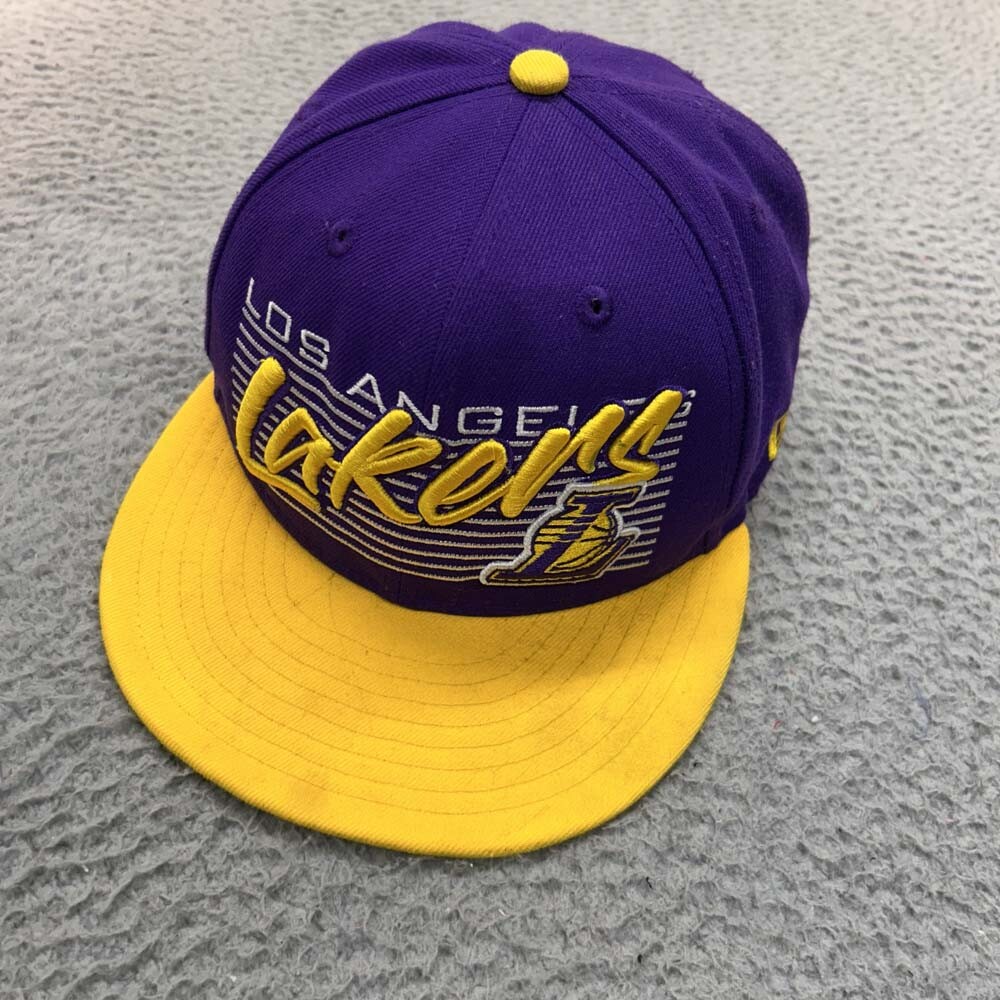 Los Angeles Lakers Spellout Script Hat Cap Mens Baseball Cap One Size New Era