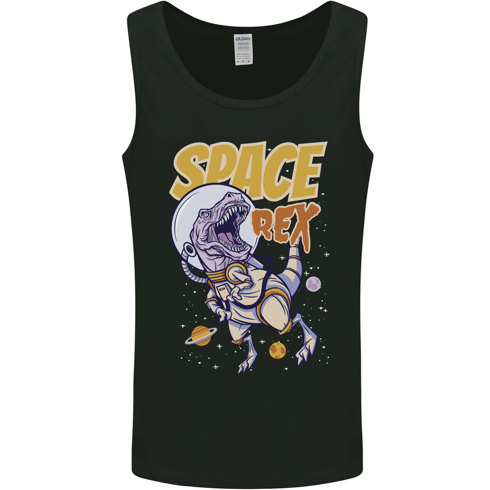 Space Rex Funny Astronaut Spaceman Dinosaur Mens Vest Tank Top