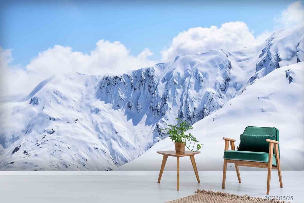 3D Snow Mountain Landscape Wall Murals Wallpaper Murals Wall Sticker