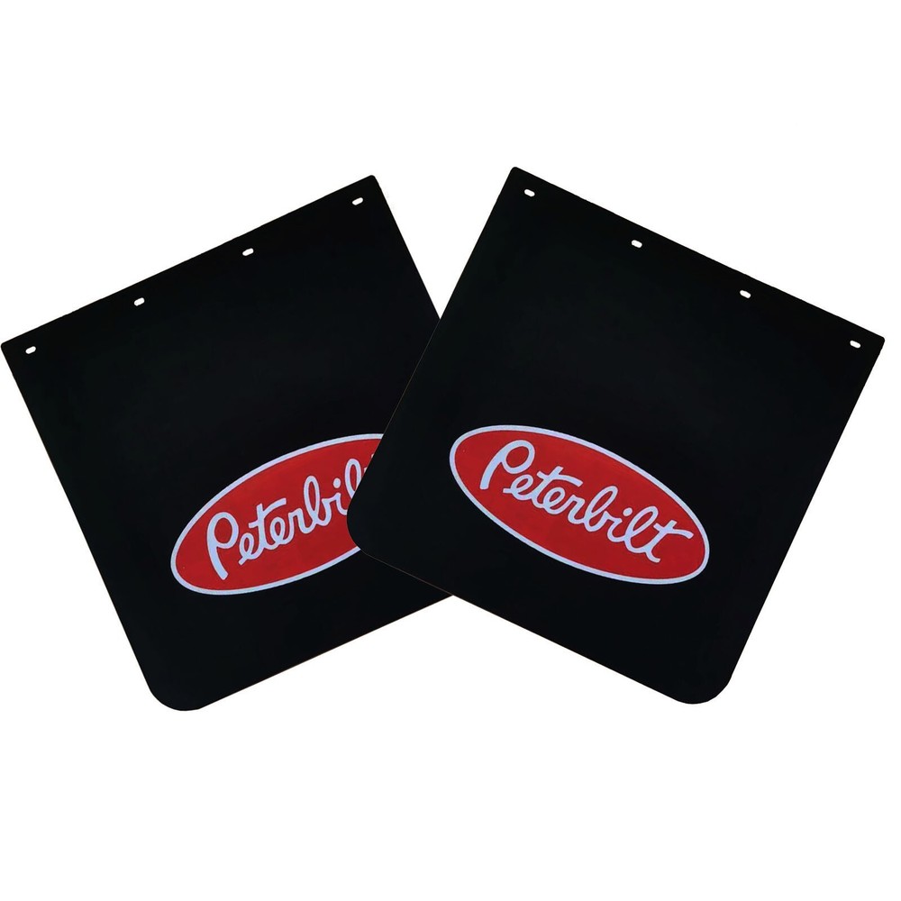 24x24 Semi Truck Mud Flaps Pair - Durable PVC Polymer Mud Guards for Tractor Trailers in Black