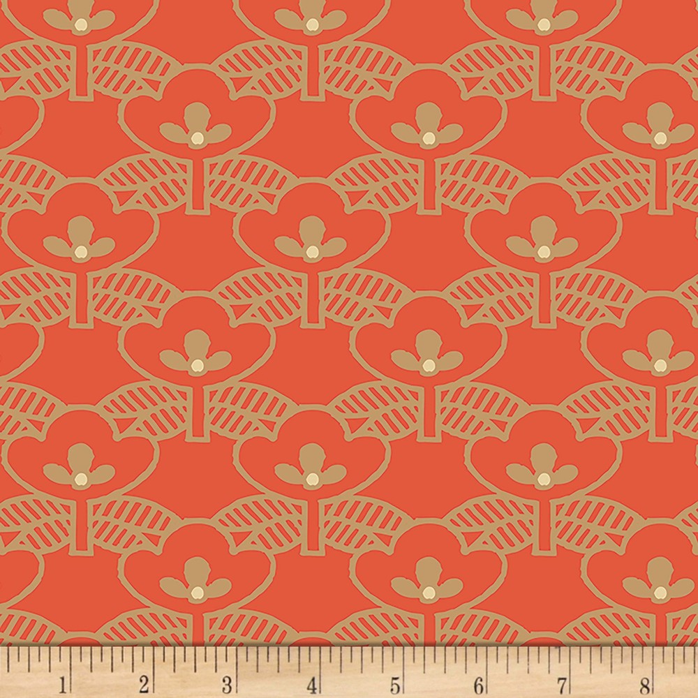 Art Gallery Fusion Frida's Dream Boho Fabric, Orange