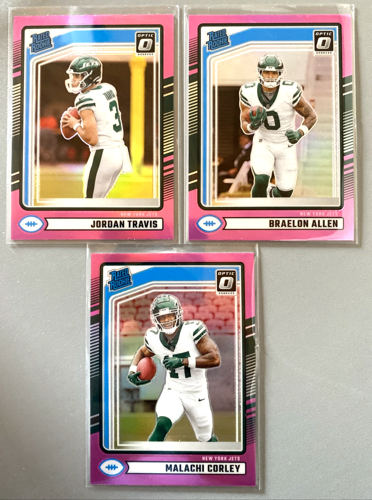 2024 Donruss  Rated Rookie Optic Pink Jordan Travis Braelon Allen Malachi Corley
