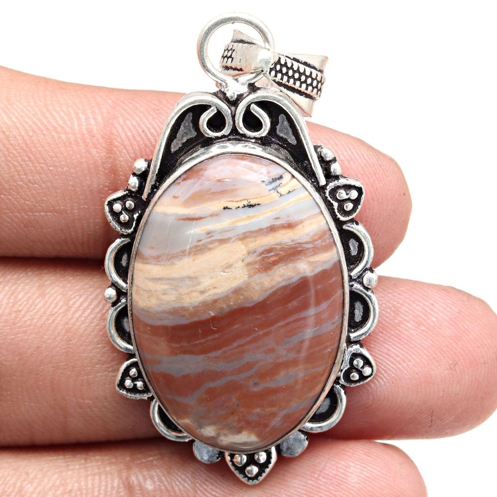 Pendant Hunny Dendritic Opal Gemstone Gift For Her Silver Jewelry 2.25