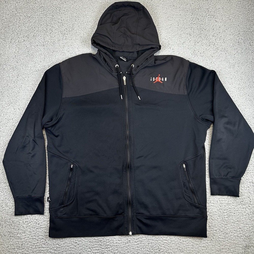 Nike Air Jordan Men’s Vi Hybrid Hoodie Full Zip Jacket Black - 589412 - Size 3XL