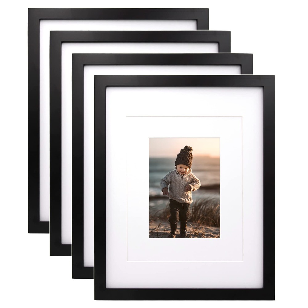 11x14 Picture Frames Black, Wood Frames with Acrylic Plexiglass for Pictures ...