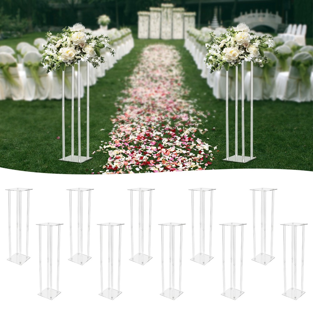 10Pcs Flower Stand Acrylic Column Acrylic Wedding Centerpieces Table Decor 31.5