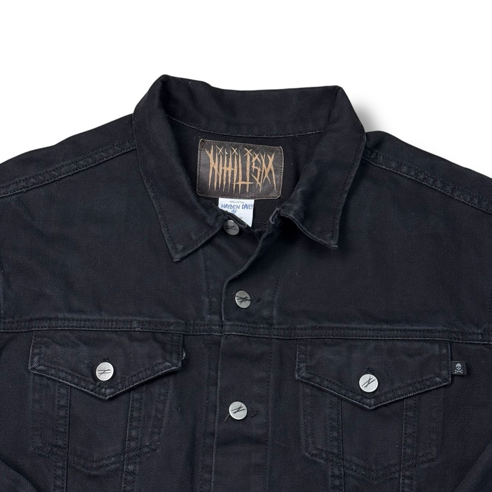 Rare! EUC Rancid Lars Frederiksen Nihilism Denim Jacket Sz M USA Made Rock Band