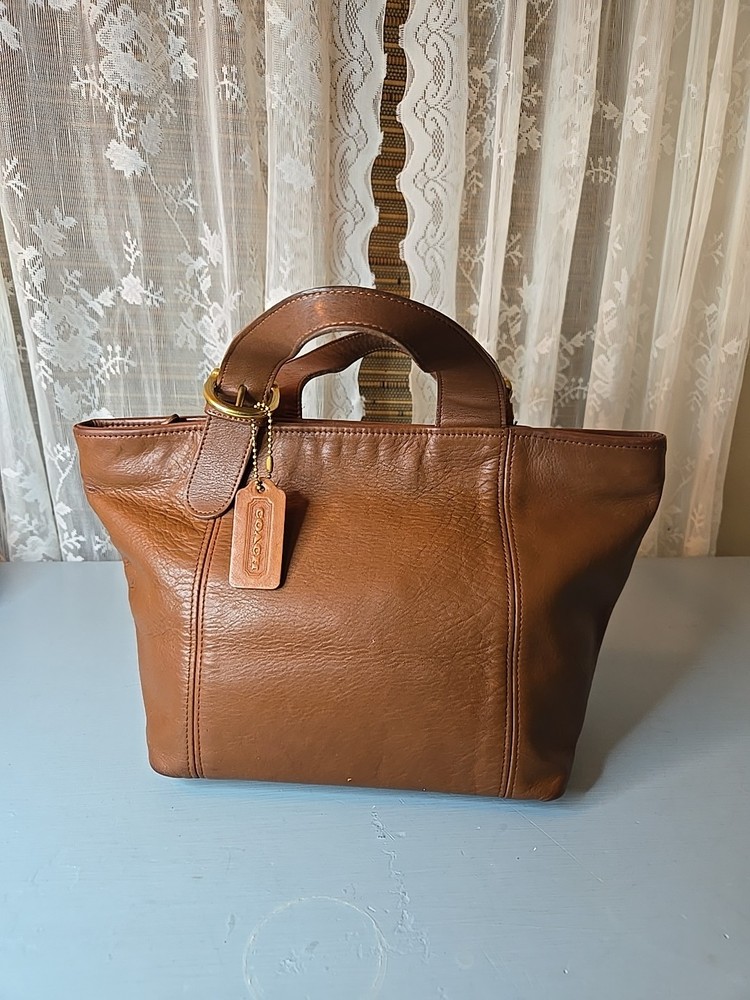 Vintage Coach Waverly Satchel British Tan 4133 Leather Hang Tag 90S Usa (s2)