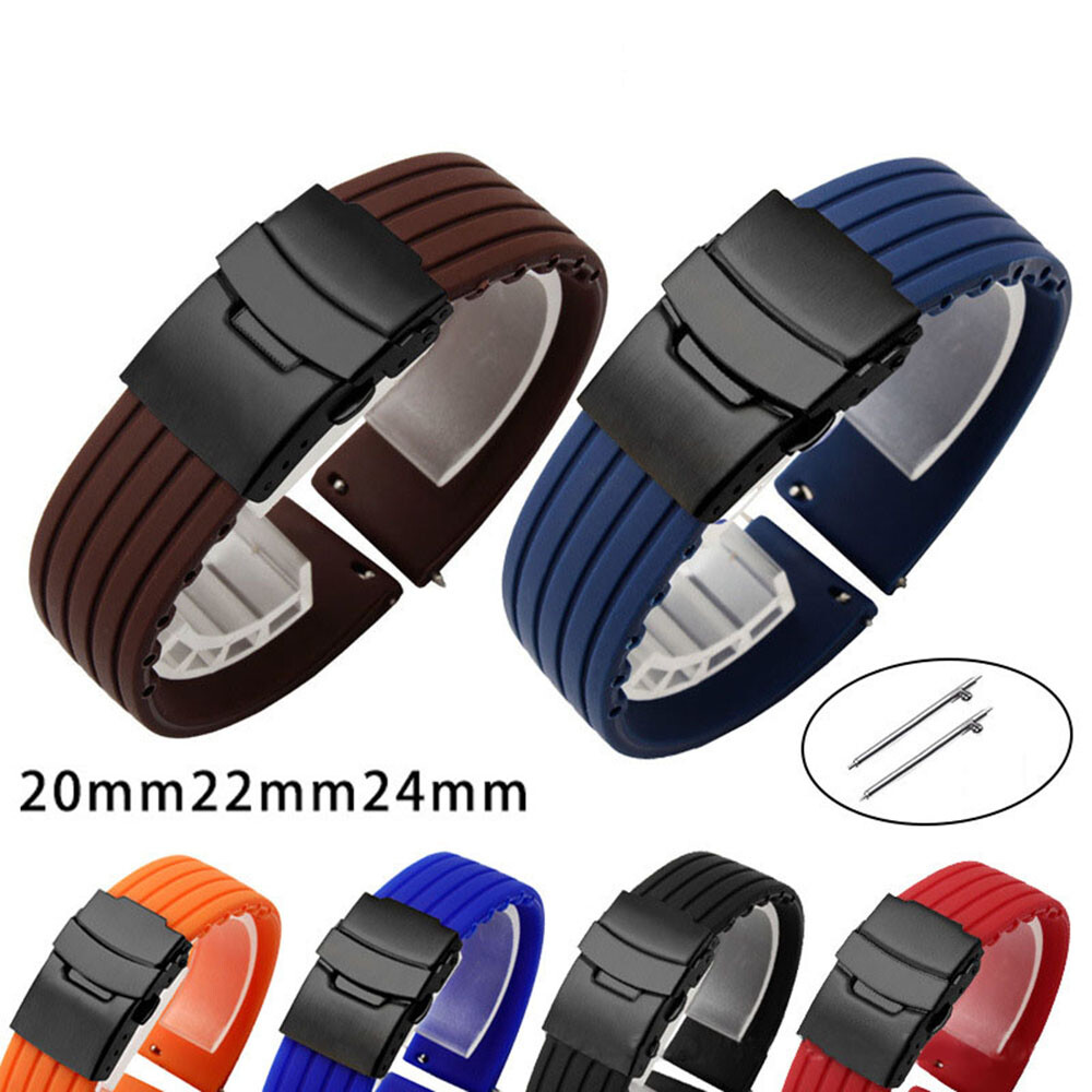 Band Buckle Watch Strap Watchband Watch Accessories Silicone Sports 20 22 24MM