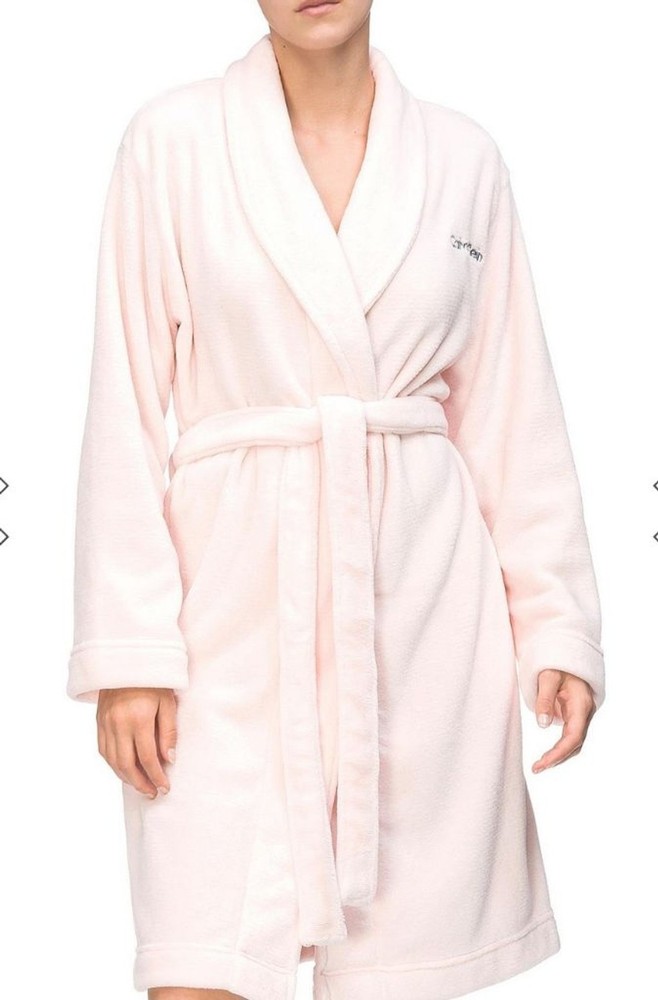 Women's Calvin Klein Pink & Grey Fleece Robe M/L
