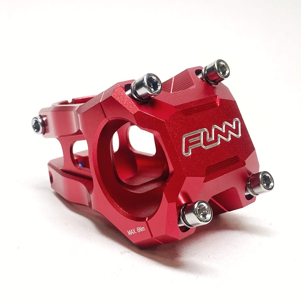 Funn Strippa EVO MTB Stem, Bar Clamp 35mm (Length 45mm, Red)- Clearance Sale