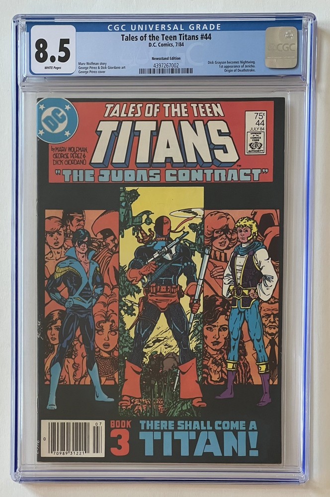 Tales of the Teen Titans #44 (1984) CGC 8.5 White Pages Newsstand 1st Nightwing!
