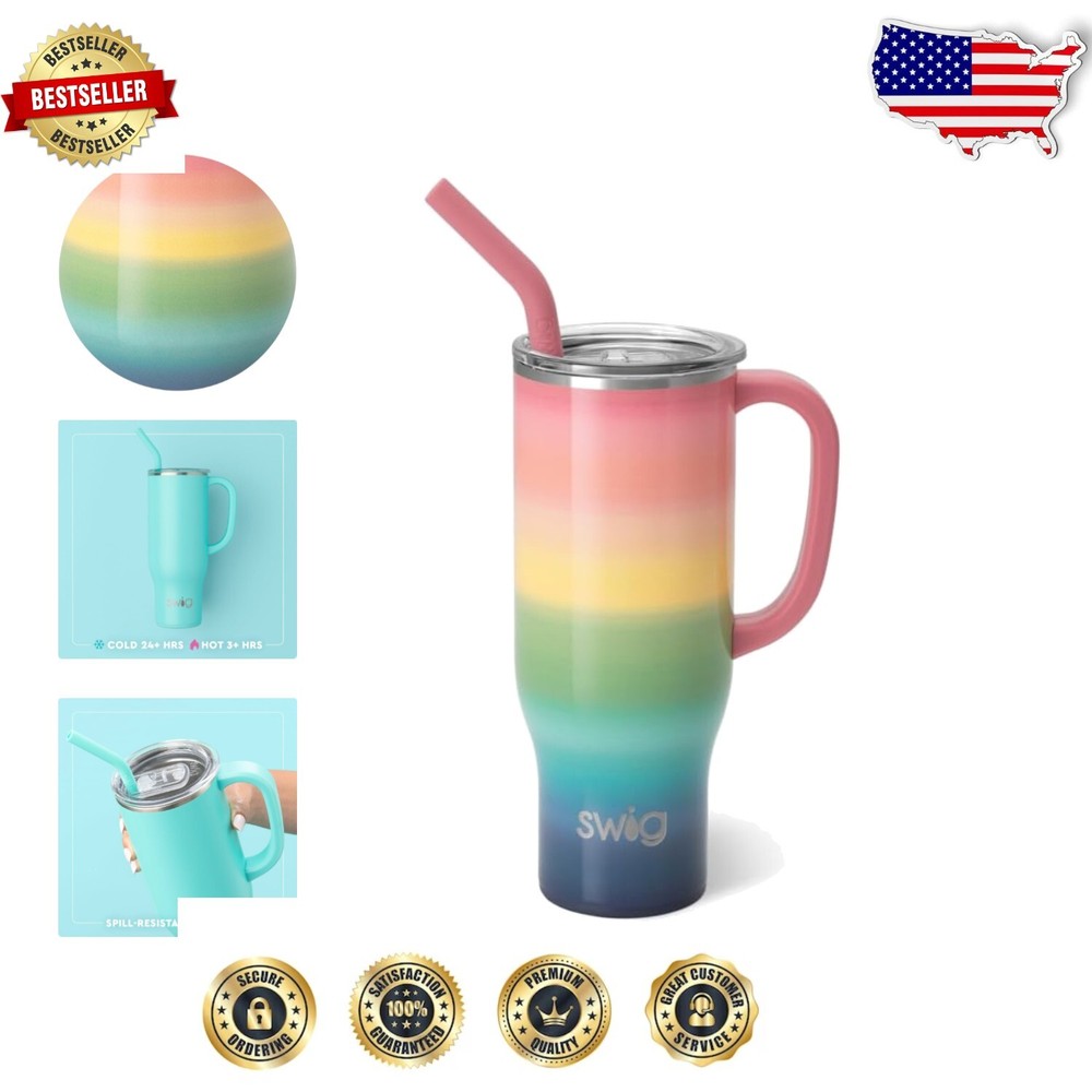 30oz Insulated Travel Mug with Handle & Straw - Ideal Gift for Every Occasion