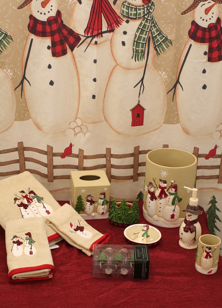 Avanti Linens Snowman Gathering Collection Bathroom Holiday Accessories Winter