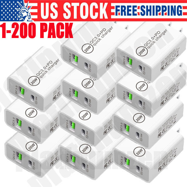 For iPhone 14 13 12 11  20W Fast Charger Block USB Type C Wall Power Adapter Lot