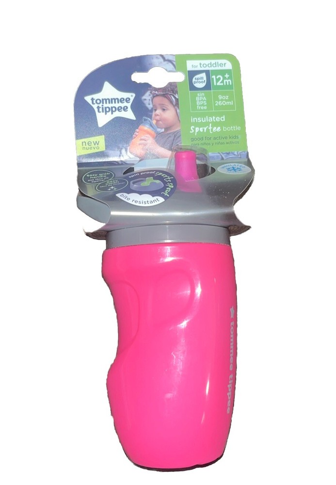 PinkTommee Tippee Insulated Sportee Toddler Water Bottle with Handle (9oz 12m+)