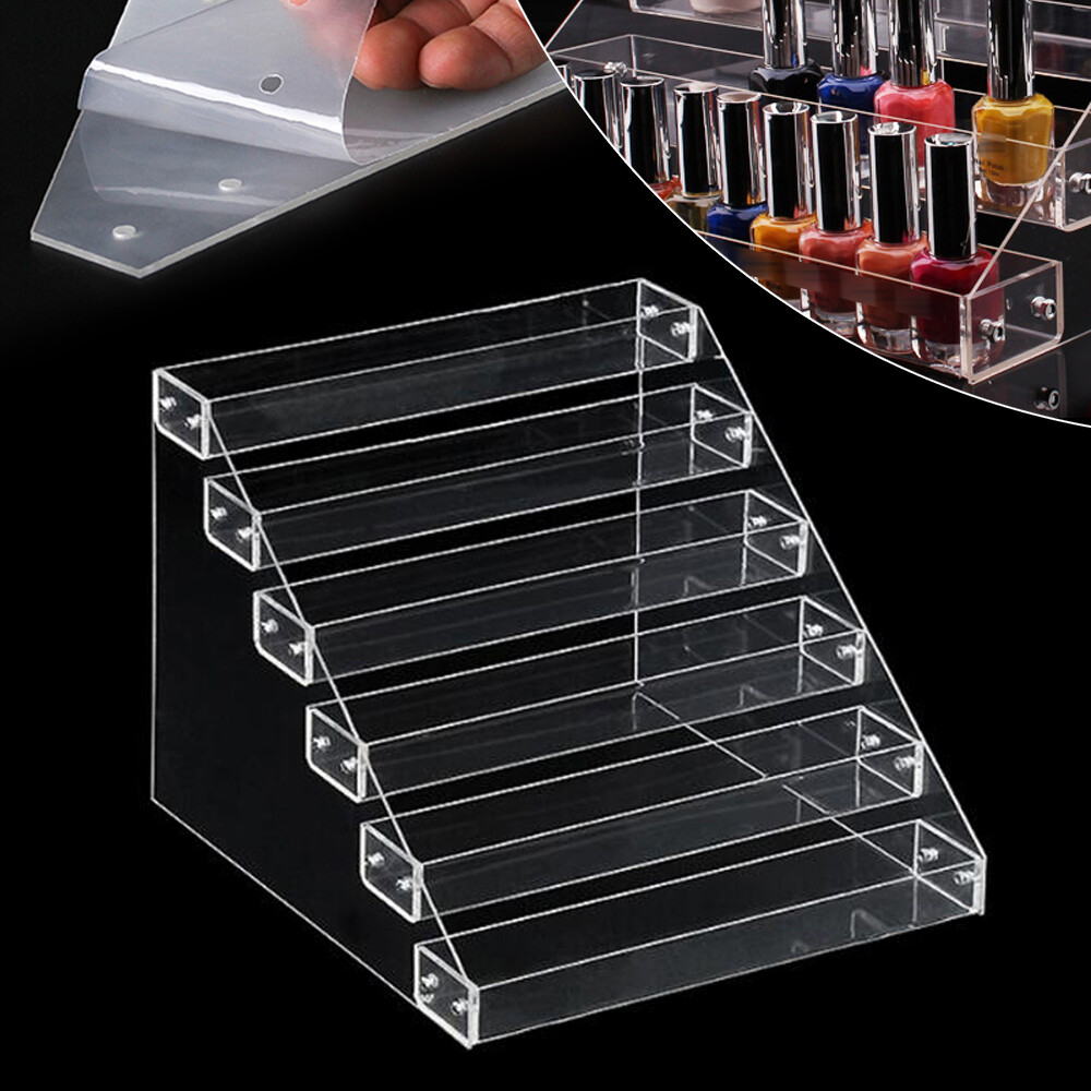 6 Layer Clear Acrylic Display Stand For Action Figures Paint Cosmetics Shelf