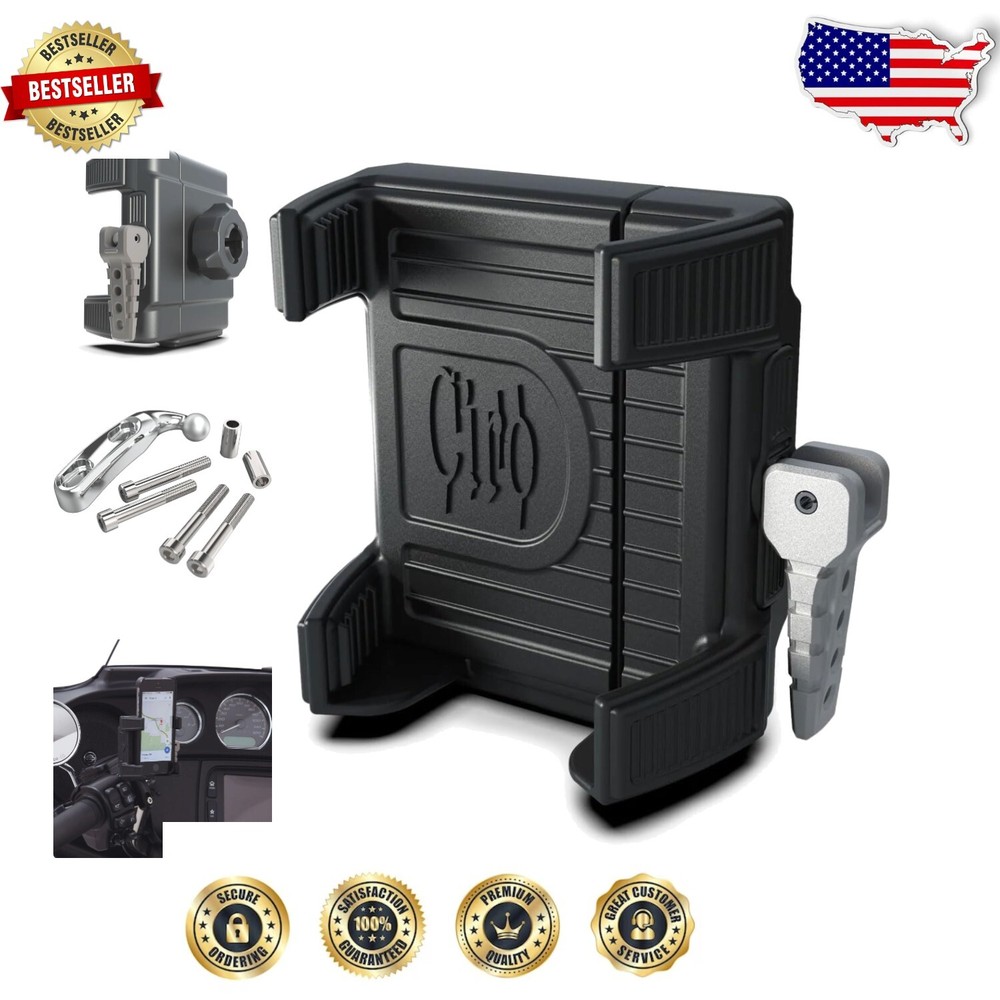 Universal Chrome Smartphone/GPS Perch Mount - Ambidextrous Design for Bikers