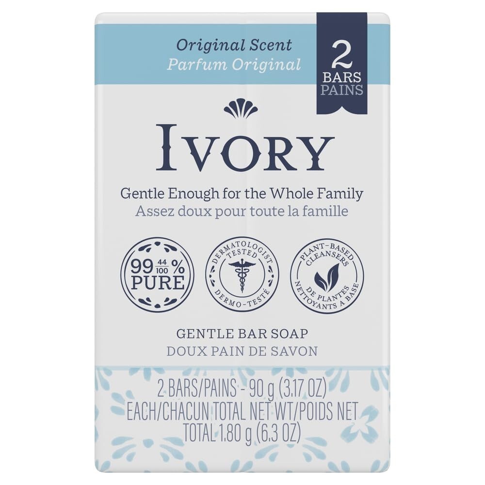 Original Scent Ivory Gentle Bar Soap 3.17 Oz, 2-Pack