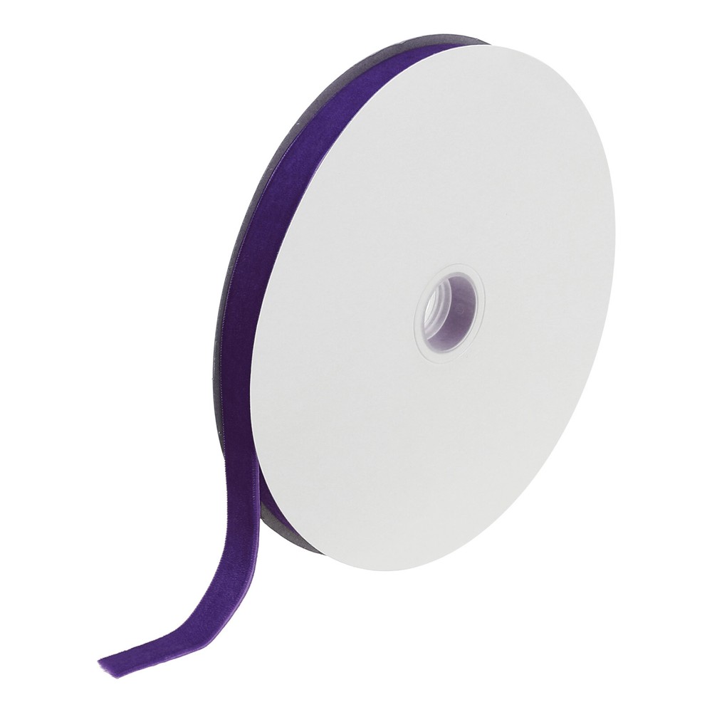 Velvet Ribbon 5/8 Inch x 25 Yard Spool Silky Velvet Fabric Deep Purple