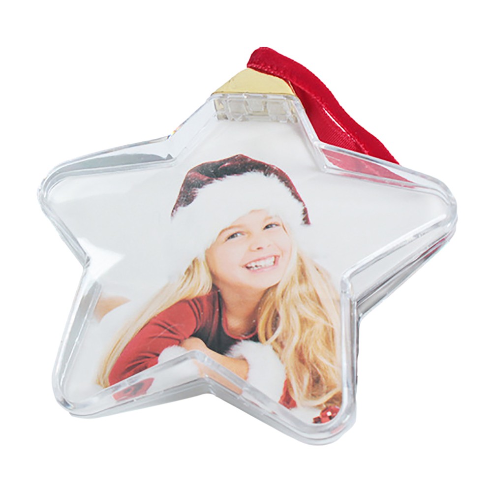 Christmas Holiday Photo Ball Ornament Clear Plastics Hanging Photo Ornament Ball