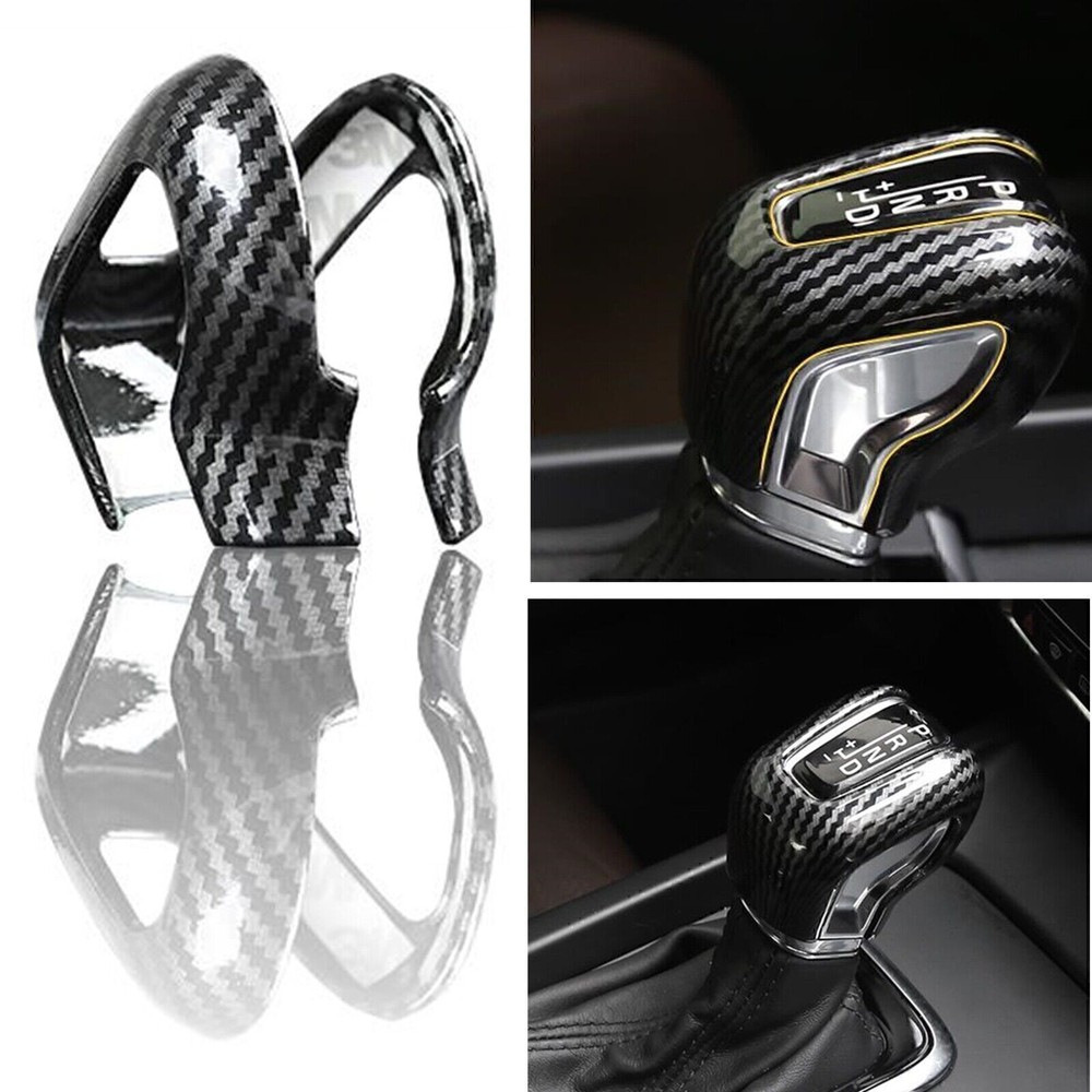 Custom Black Gear Shift Knob Cover Kit for Volvo S60 S90 XC60 2018-2020 Models