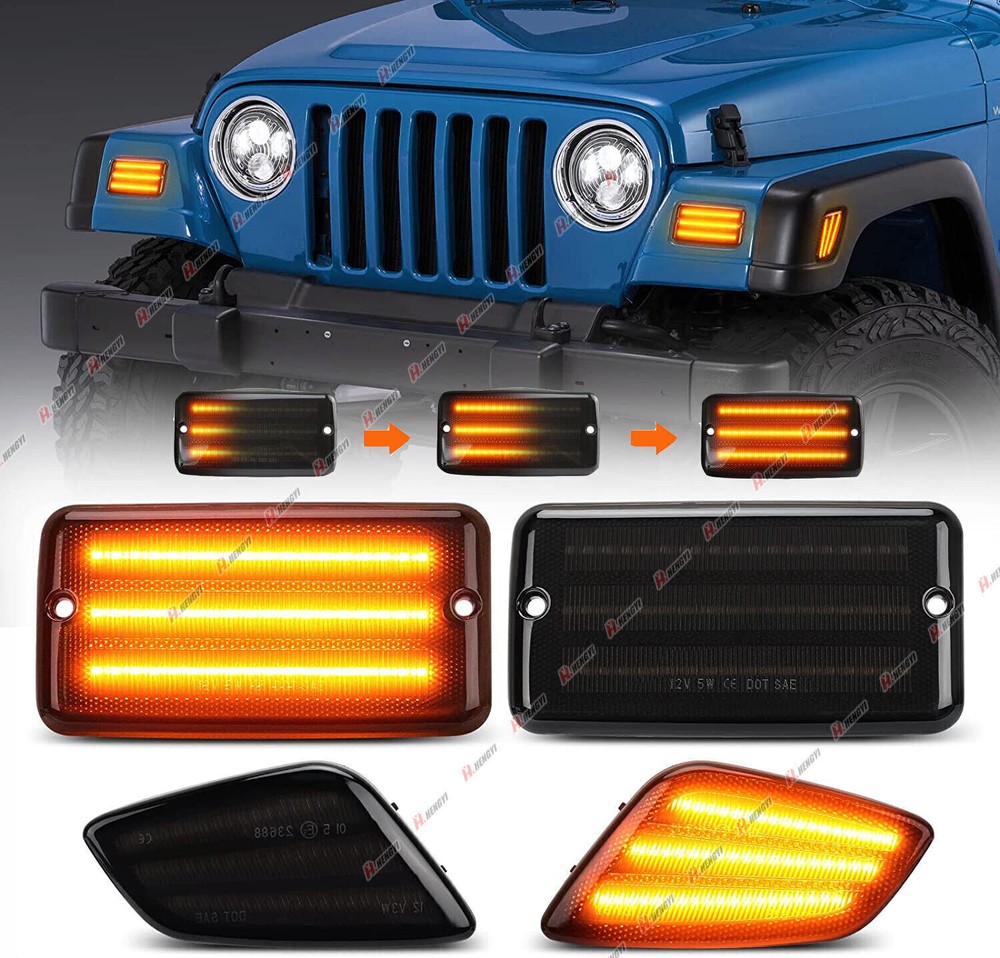 1997-2006 Jeep Wrangler TJ Dynamic LED Front Side Marker Bumper Light