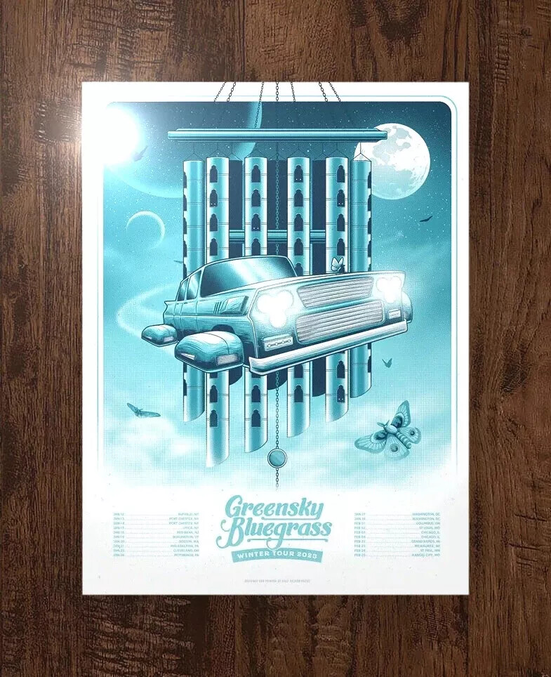 Greensky Bluegrass 2023 Winter Tour Event LTD #/80 Gig Concert Poster 18x24