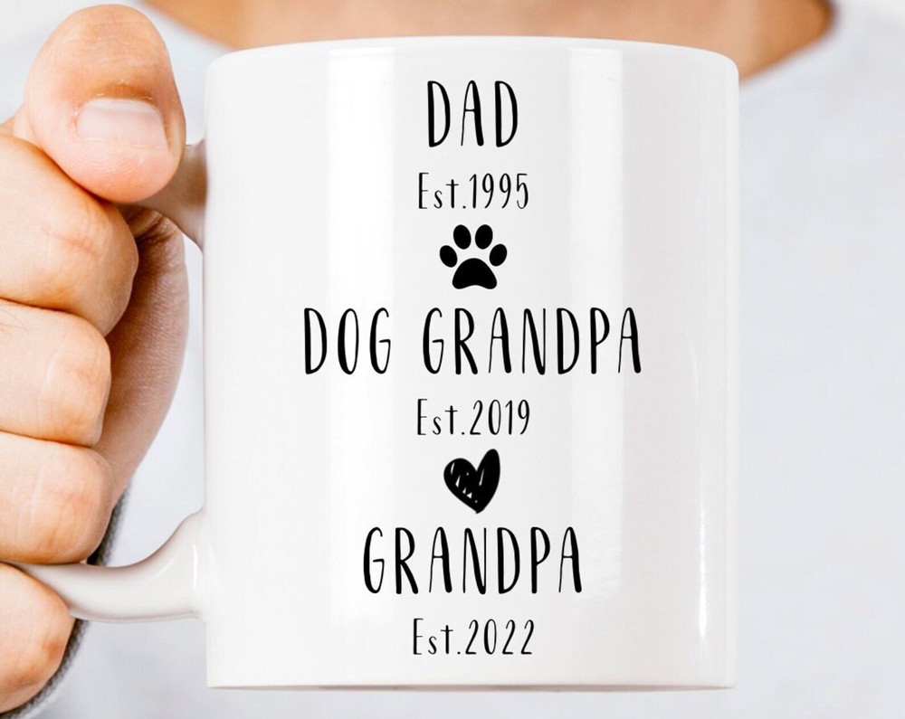 Dad To Grandpa Coffee Mug Custom Date Pregnancy Announcement Promoted To Grandpa