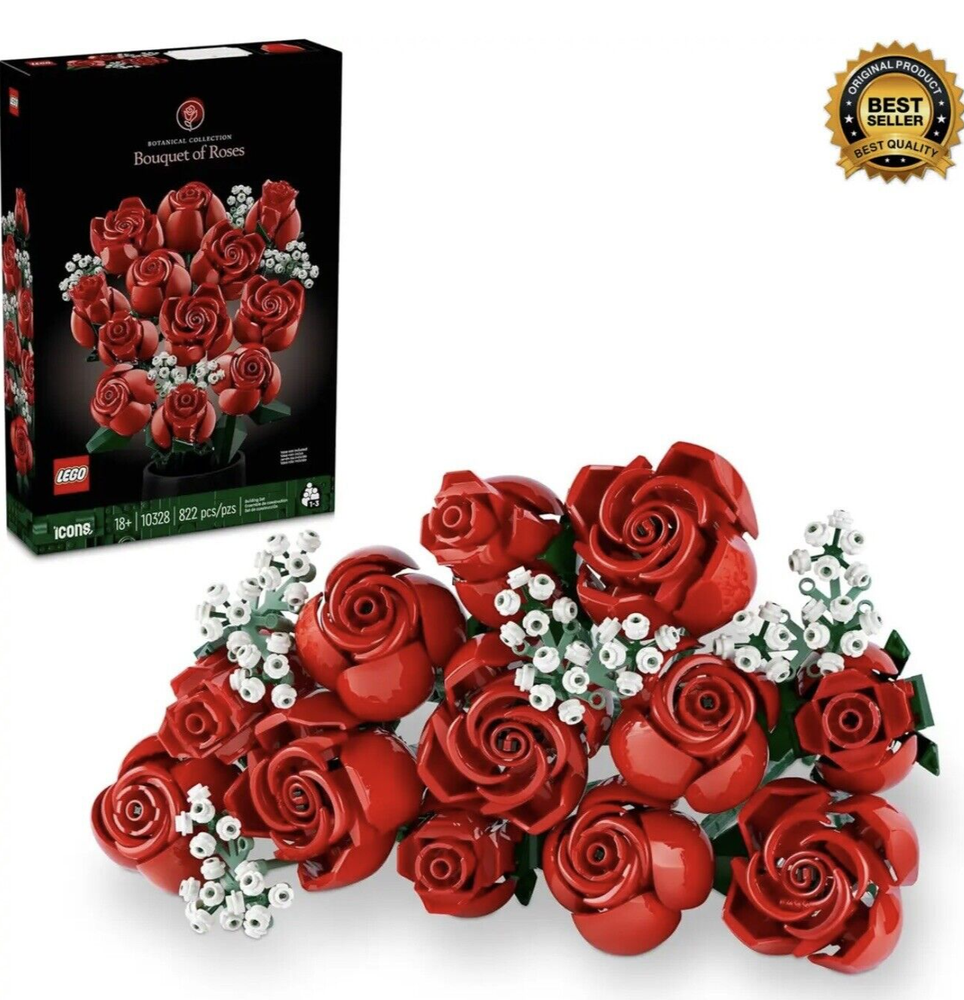 LEGO Icons Rose Bouquet Artificial Flower Set for Anniversary or Valentine's Day Gift-image