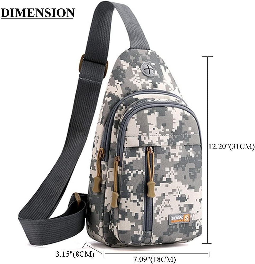 Men Backpack Tactical Sling Bag Chest Shoulder Fanny Pack Crossbody Sport Travel
